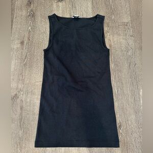 J.Crew Black Sleeveless Tank Dress Top XXS Stretch Cotton